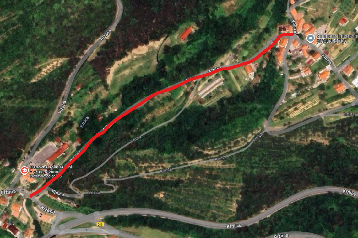 Popolna zapora ceste Rižana–Krnica