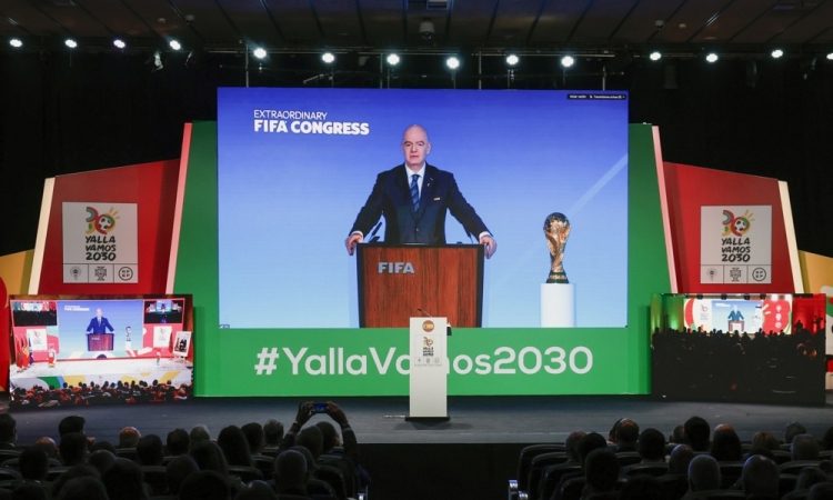 Nogometno SP 2030 Maroko, Portugalski in Španiji, leta 2034 pa Savdski Arabiji