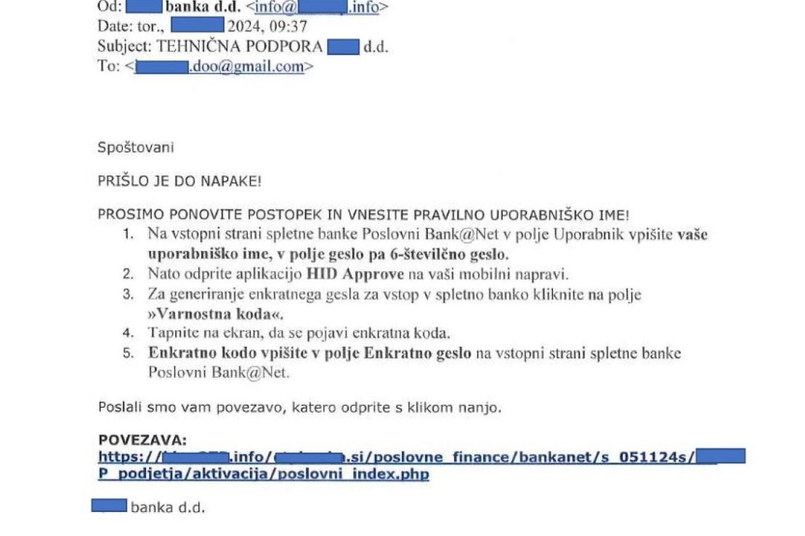 Policija opozarja na lažne klice bankirjev in elektronske prevare
