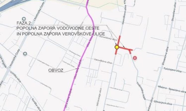 Zaradi obnove bo zaprta Vodovodna cesta in Verovškova ulica