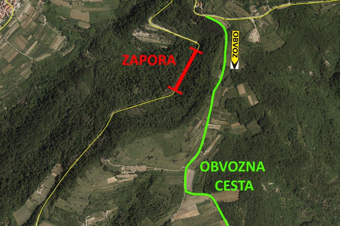 Popolna zapora ceste med Šmarjami in Pučami zaradi asfaltiranja