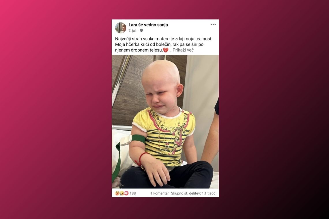 Sumljiva spletna stran z lažno zgodbo o deklici Lari