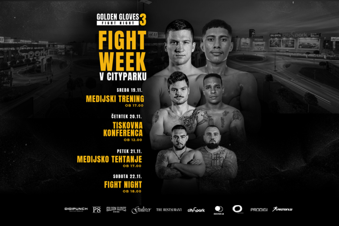 Citypark v znamenju boksarskega tedna in velikega spektakla Golden Gloves Fight Night 3