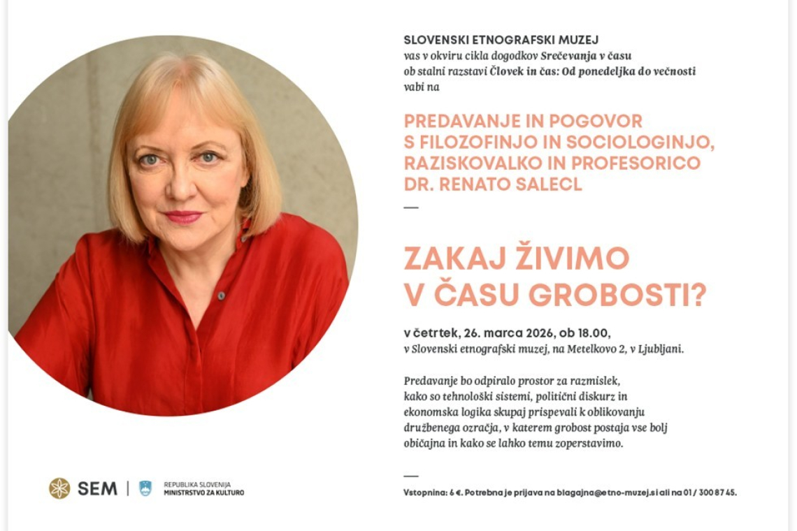 V Ljubljani predavanje Renate Salecl o času grobosti